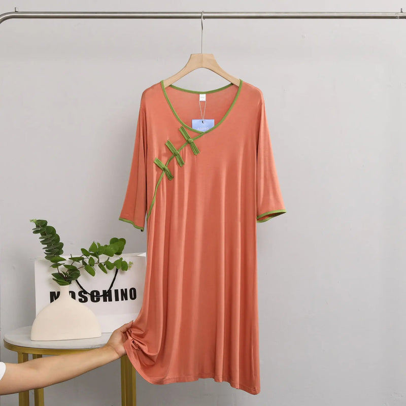 Half-length Sleepwear Women's Nightgowns Loose Comfortable Modal Night Dress Spring Autumn Nightwear Shirt Casual Homewear
