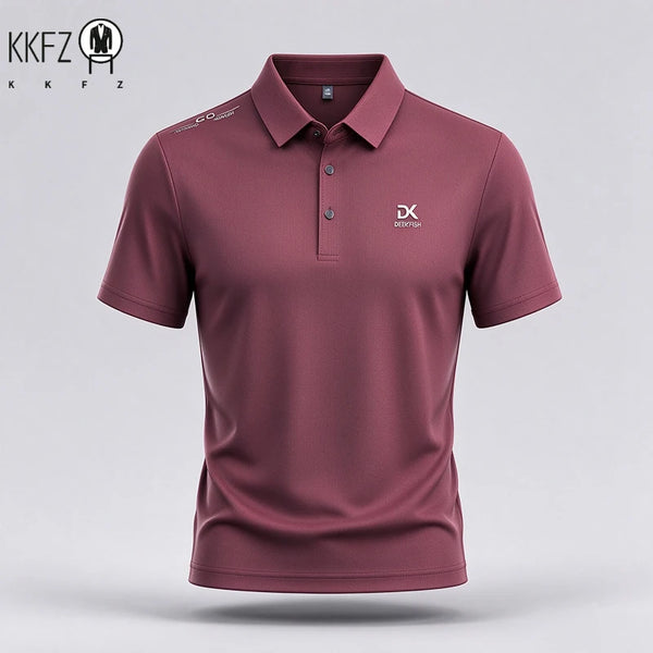 Summer Mens Lapel Embroidered Polo T Shirt Short Sleeve Comfortable Wrinkle Free Top For Business Daily Outfit
