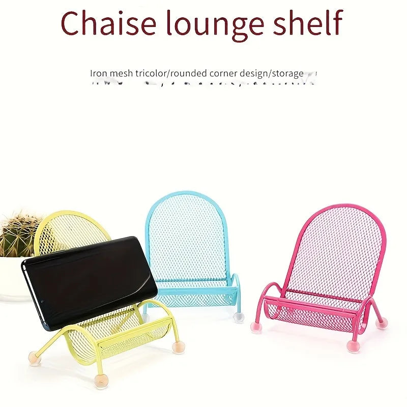 1pc Creative Desktop Phone Holder,Cute Chair Design That Provides a Stable And Weighted Support for Phones, for Use in Bed.