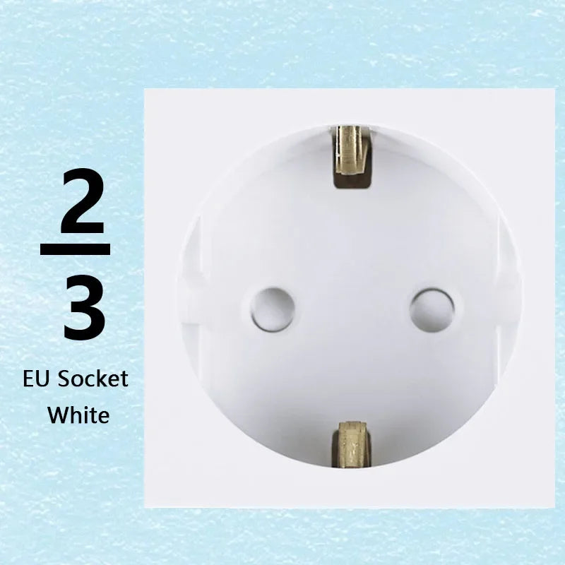 Brazilian Italian Chile  US EU Standard PC panel Free Combination Function USB Type C Key DIY Switch Socket 118mm*75mm White