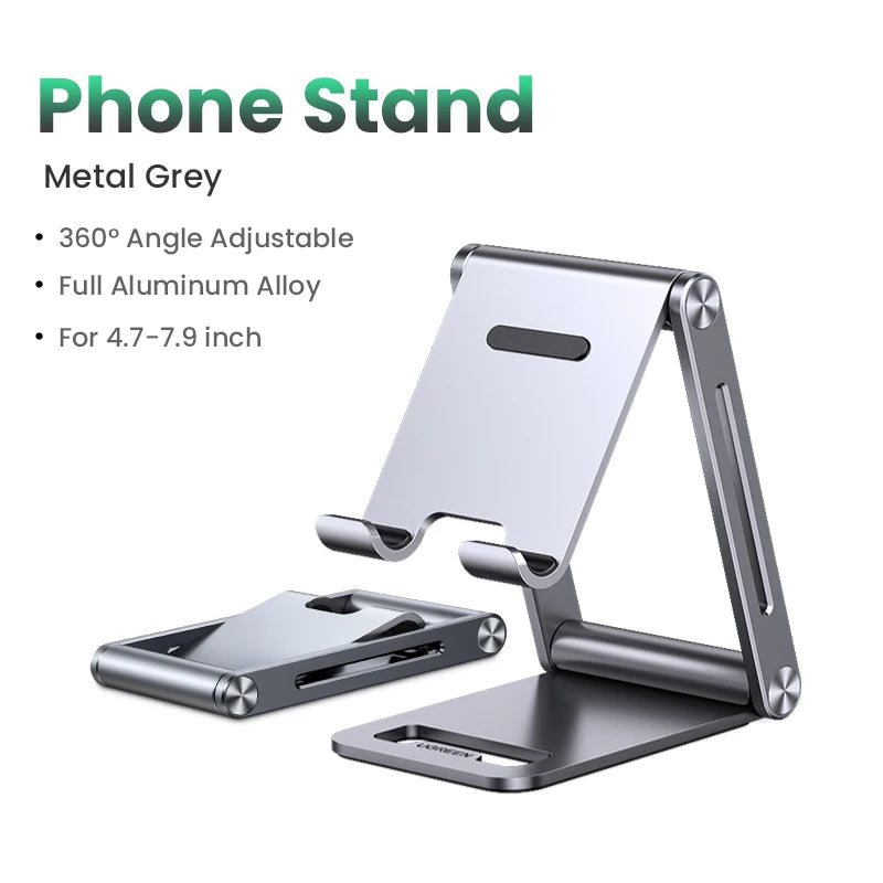 【New】UGREEN Phone Holder Stand Aluminum Mobile Phone Stand For iPhone 16 15 14 Pro Xiaomi Samsung Portable Phone Tablet Holder
