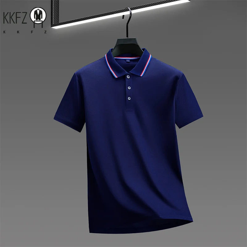Men's Casual Solid Color Short Sleeve Polo Shirt Summer 2026 Fashionable Comfortable Versatile Top for Men