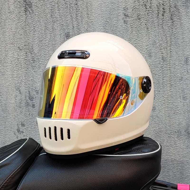 Four season universal cruise motorcycle helmet, men's and women's personalized motorcycle retro full helmet