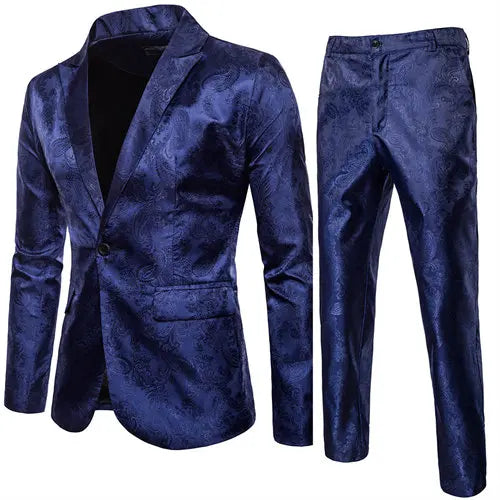 2026 Spring Lightweight Men's Purple Suit Two-Piece Set, Wedding Party Formal Jacket with Trousers. Yellow, Blue, Red Available