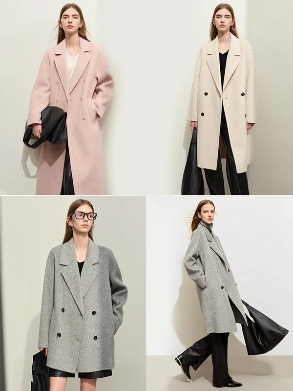 អាវធំរោមចៀម AMII Minimalist Blazer សម្រាប់ស្ត្រីឆ្នាំ ២០២៤ រដូវរងាក្តៅៗ អាវក្រៅបែប Vintage គុណភាពរលុង 12424104