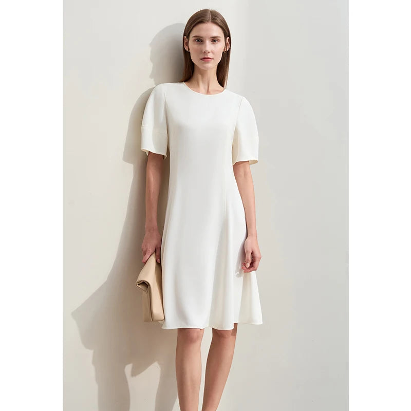 រ៉ូប Amii Minimalism ឆ្នាំ ២០២៦ រ៉ូបរដូវក្តៅថ្មីឆើតឆាយសម្រាប់នារី រ៉ូបក O ដៃអាវរាងចង្កៀង រ៉ូបមីឌីមានខ្សែរ៉ូត 12422094