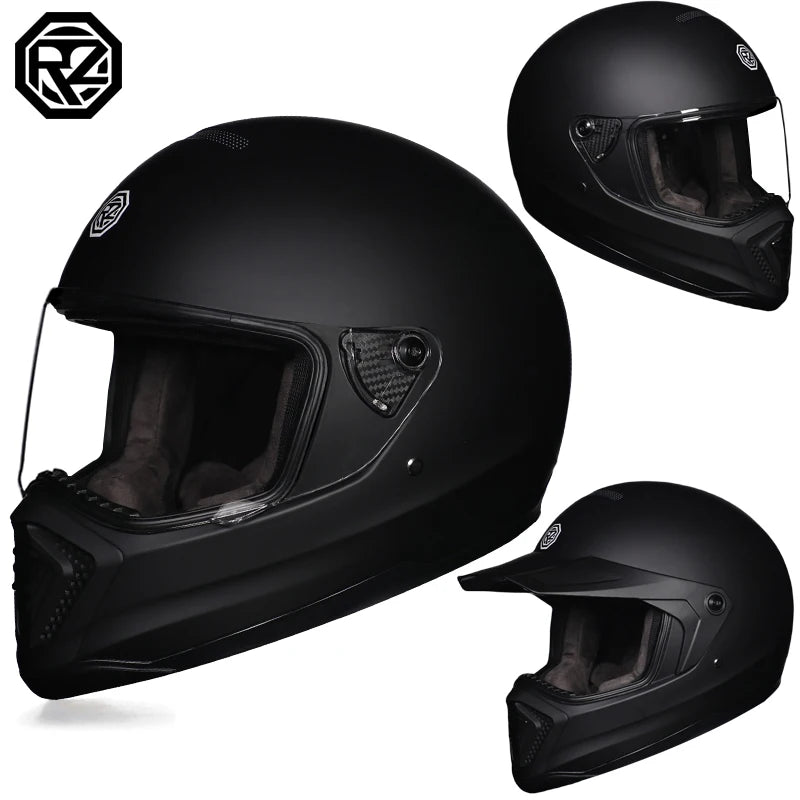 2024 new ORZ retro motorcycle helmet, American cruise full helmet, motorcycle with free brim
