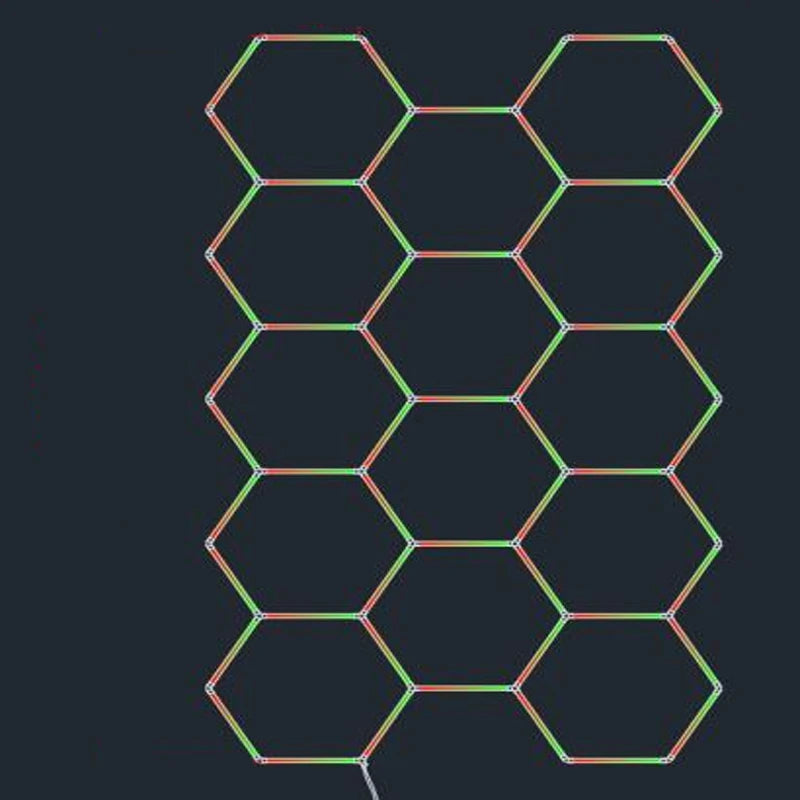 ភ្លើងយានដ្ឋាន RGB Hexagon ភ្លើងពិដាន LED ដែលអាចបន្ថយពន្លឺបាន ចង្វាក់ភ្លេង ភ្លើងបន្ទះ LED សម្រាប់បន្ទប់លេងហ្គេម បារ ក្លឹប ពិធីជប់លៀង កន្លែងហាត់ប្រាណ
