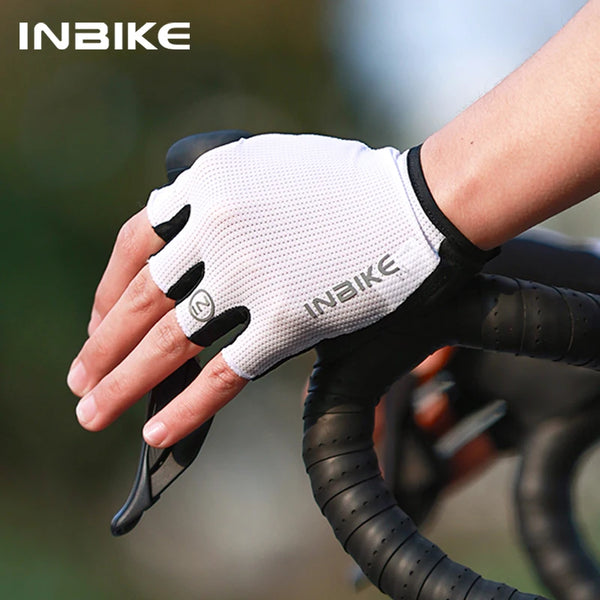 INBIKE Half Finger Cycling Gloves Man Shock Absorption Breathable Summer Gloves for Mountain Bike Road Bicycle Gloves Anti-Slip