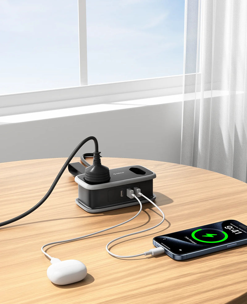 ORICO Power Strip  2AC 3USB Port EU Plug Socket 1.1M Extension Cable Sockets 5-In-1 Smart Socket for Home/Travel Power Strip