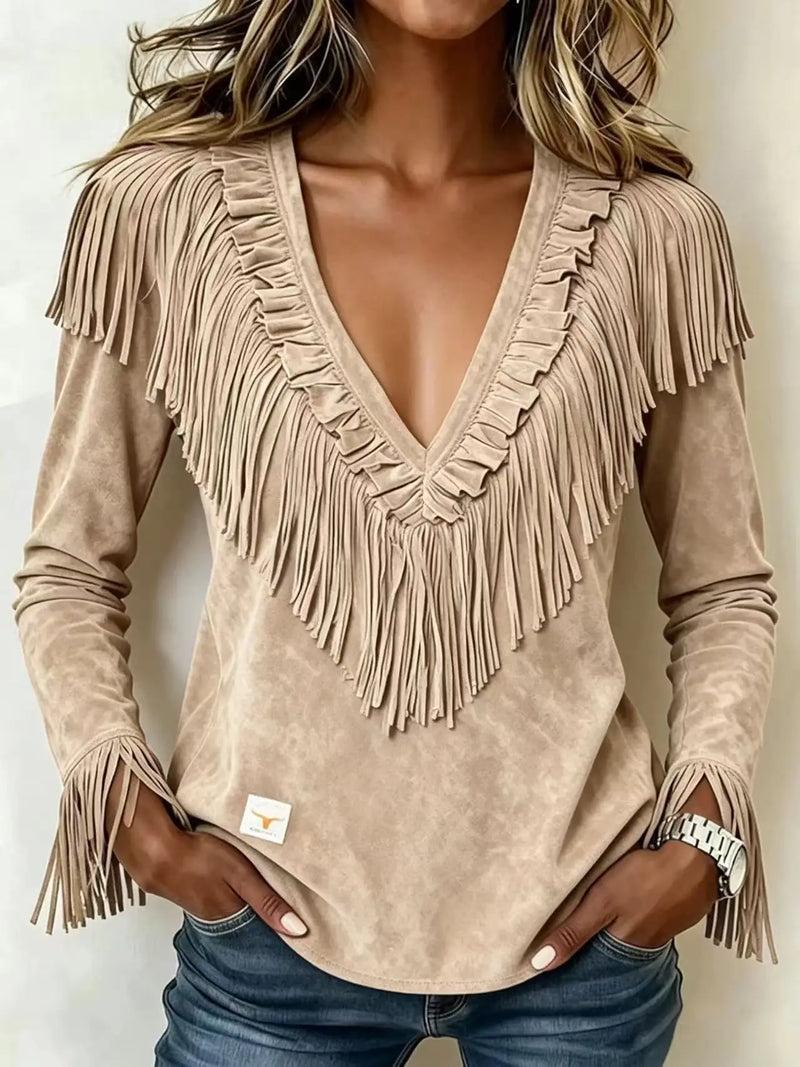 Women's Brown Long-sleeve Collared Shirt with A Slight Stretch, Made of Corduroy Fabric; Available in White or Gray.