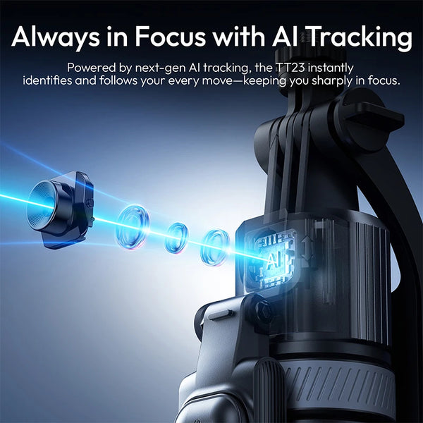 Ulanzi TT23 ដំបងថតរូប Selfie តាមដានដោយស្វ័យប្រវត្តិ 1.63M ជើងបួនជើង ជើងទ្រទូរស័ព្ទ ជាមួយការបញ្ជាពីចម្ងាយ 10M សម្រាប់កាមេរ៉ា Vlog
