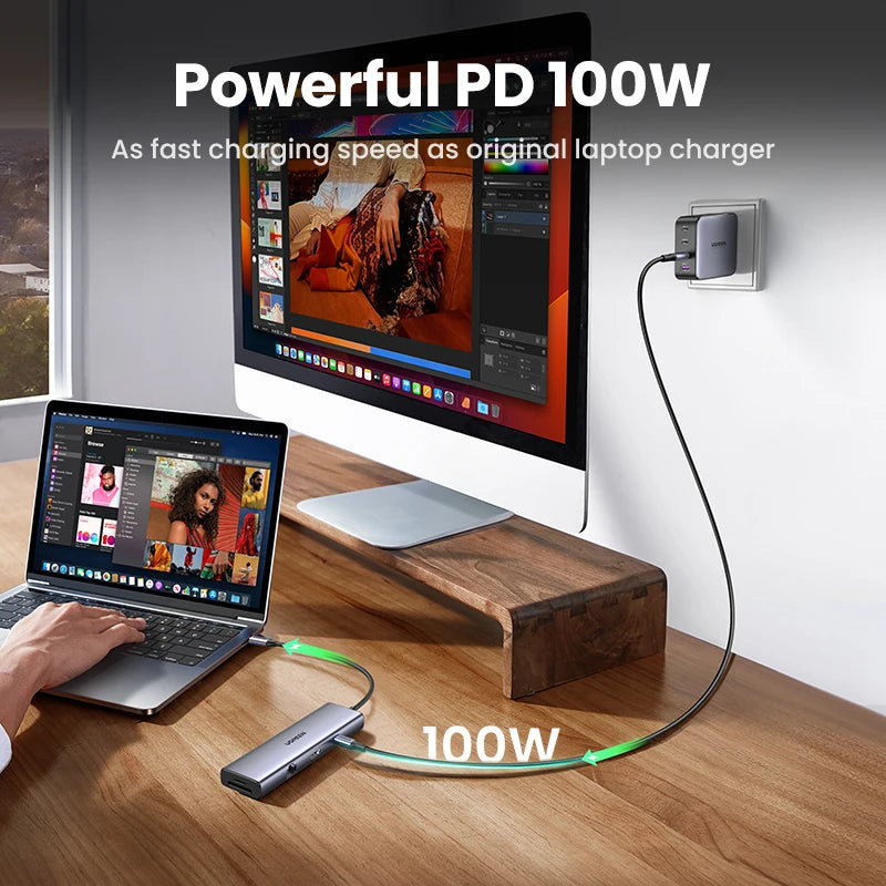 UGREEN USB HUB Docking Stations Type-C to 4K60Hz HDMI Gigabit RJ45 SD/TF USB-A/C Data 5Gbps USB3.0 HUB for Laptop Accessories PC