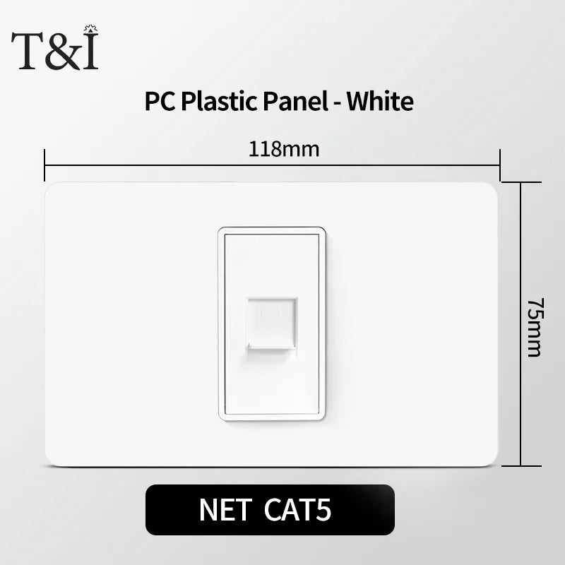 T&I 118  PC plastic panel  socket: USB Type-C, Italian switch , Chilean outlet, very suitable for residential and office spaces