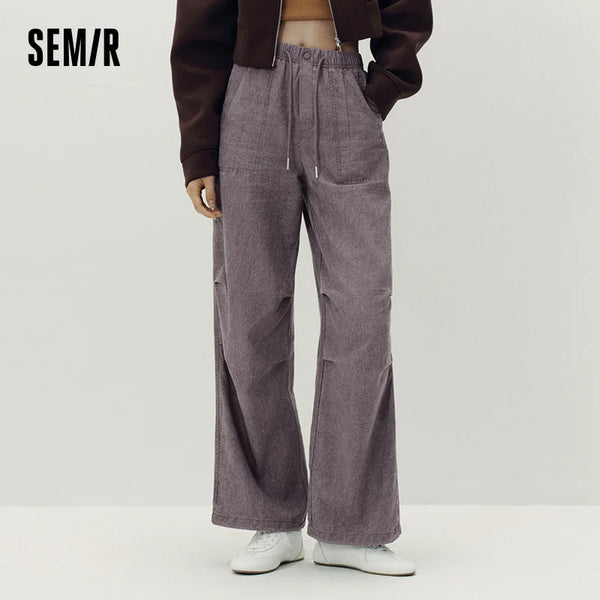 ខោស្ត្រី Semir បោកគក់ Tie Dye ឆ័ត្រយោងជើងធំខ្សែចងរលុងរចនាប័ទ្មផ្លូវបែប Retro ខោរដូវស្លឹកឈើជ្រុះសម្រាប់ពាក់ប្រចាំថ្ងៃ 2026
