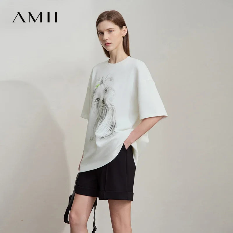 អាវយឺត Amii Minimalist សម្រាប់នារី 2025 រដូវស្លឹកឈើជ្រុះថ្មី ដៃអាវស្មារលុង បោះពុម្ពយឺត 12511088