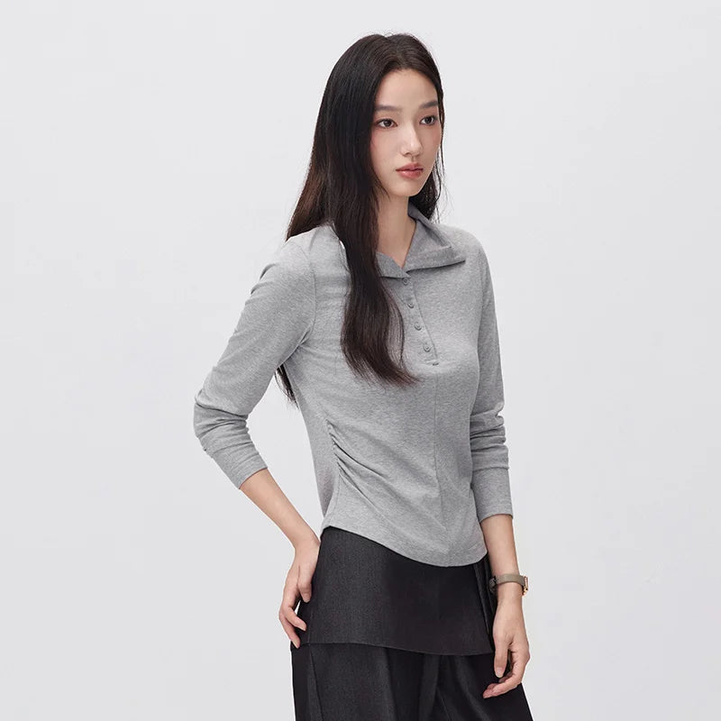 អាវយឺតប៉ាក់ Semir សម្រាប់នារី រាងស្លីម ពាក់កណ្ដាលអាវ រចនាតិចតួចបំផុត ឆ្នាំ២០២៦ សម្លៀកបំពាក់រដូវរងាថ្មីប្រចាំថ្ងៃ រចនាប័ទ្មធម្មតាសម្រាប់ទីក្រុង