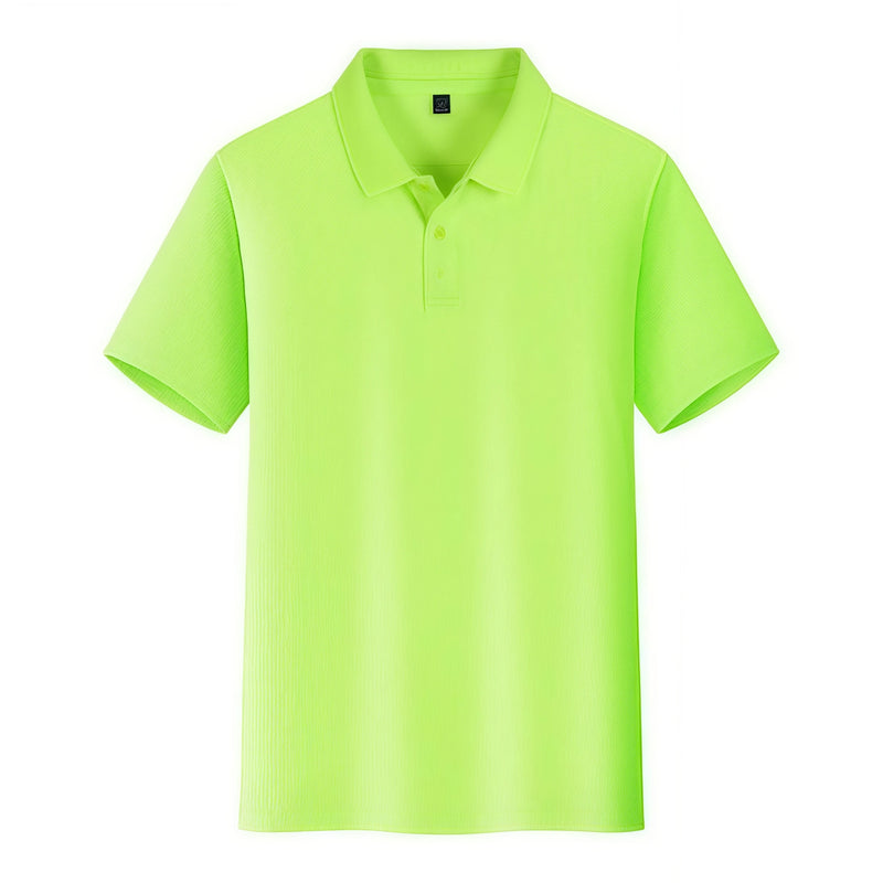 Men's Short-Sleeved Summer T-Shirt Quick-Drying Lapel POLO Shirt Bird's Eye Fabric Breathable Cool Team Uniform