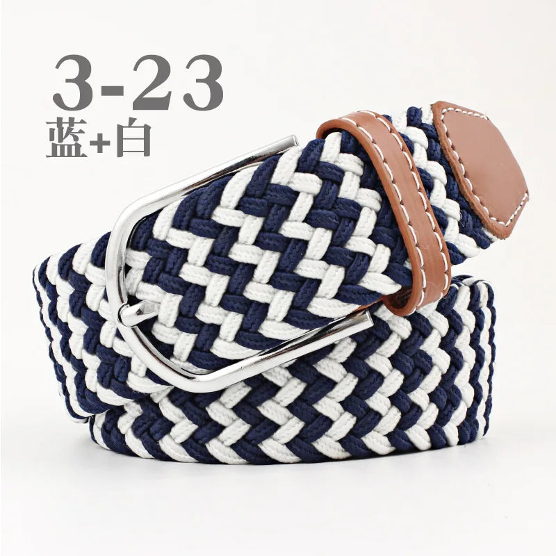 105cm Stretch Woven Belt, Unisex Canvas Belts Fashion Casual Student Belt Women Cinturon Male Waistband.