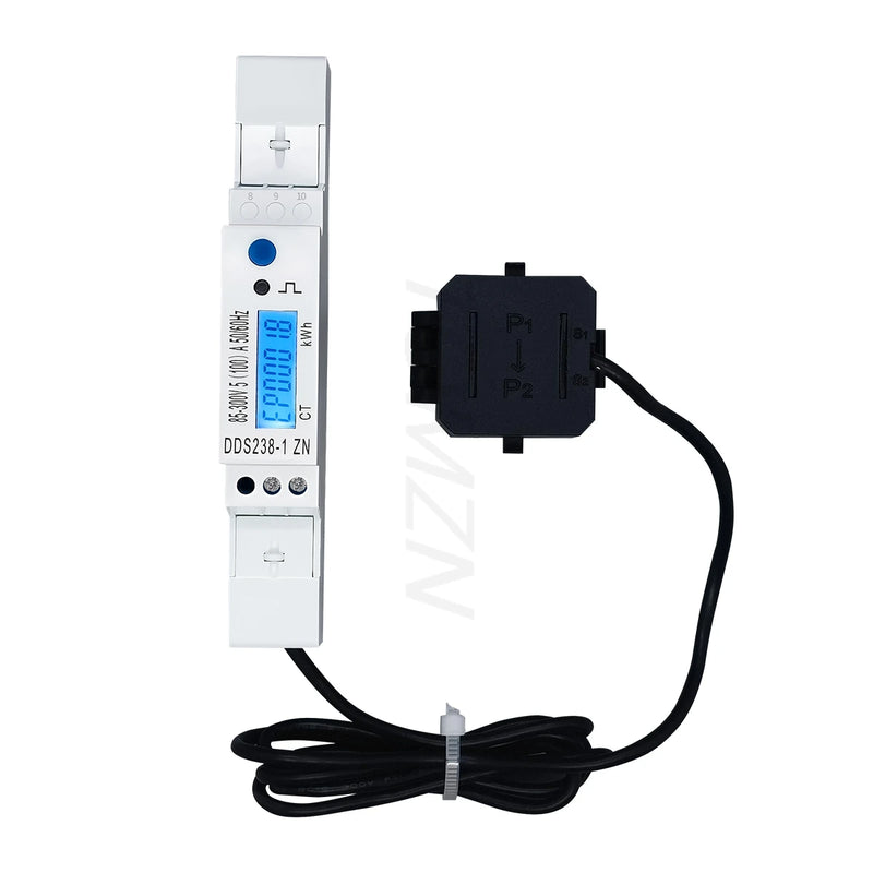 DDS238-1 ZN Energy Meter V-I-Hz-Pimport/export activereactive energy8–300V 20mA–100ACT 5060Hz RS485bi-directional LCD backlight