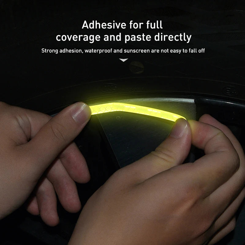 SEAMETAL 20/40PCS Car Motorcycle Wheel Reflective Strips Colorful Hub Stickers Car Styling Decal Sticker Safety Warning Tape