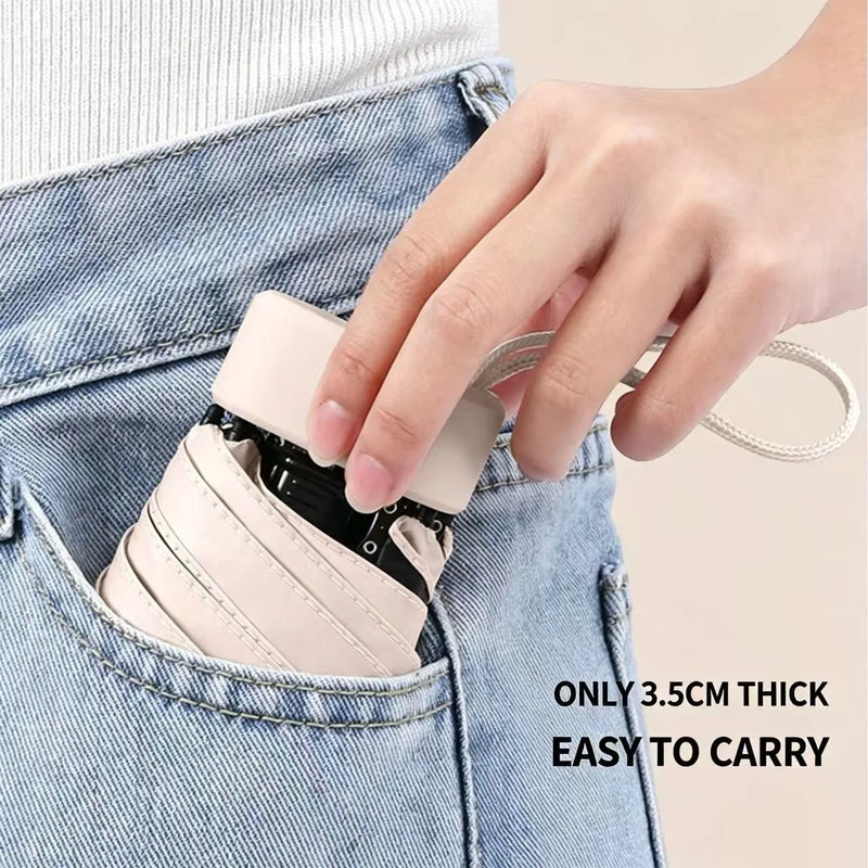 Compact Mini Pocket Umbrella, Aesthetic Portable Parasol, Dual Use For Sun Protection And Rainproof Outdoor Travel