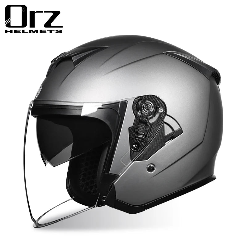 DOT approves dual lens motorcycle helmet for urban commuting, suitable for both men and women ORZ-600