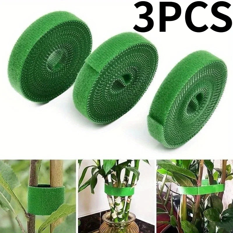 3pcs Self-adhesive Plant Nylon Cable Tie, Cable Tie, Support Garden Twine Bandage， Multi-Functional, Secure. Gardening Tasks