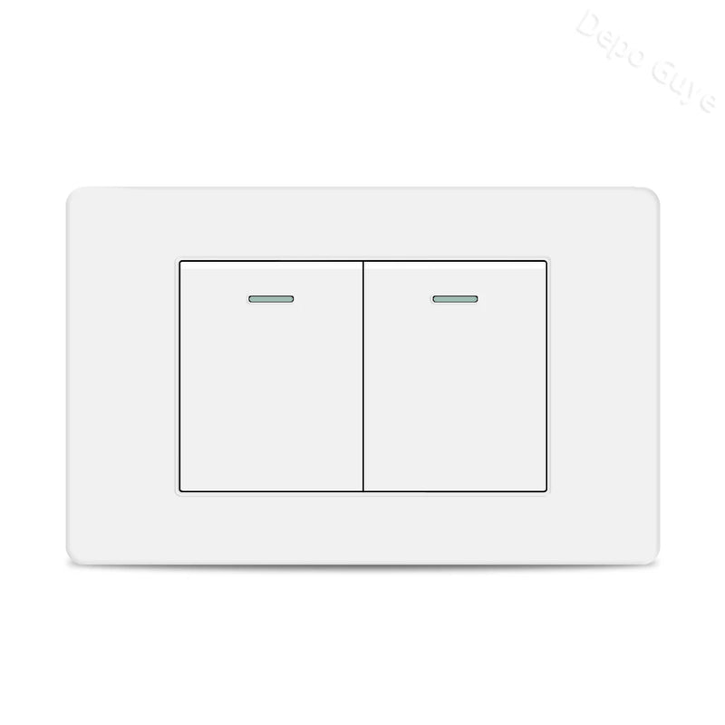 EU Korea Power Plug with 16A Usb Wall Socket,Electric 2Way Light Switch Panel,Universal USB Type-C 20W Fast Charging Outlet 220V