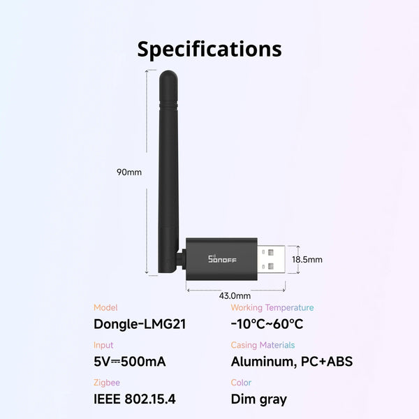 SONOFF Dongle Lite MG21 Zigbee/Thread USB Dongle Dongle-LMG21 EFR32MG21 ទំហំតូច តូចជាង ZBDongle-E 65% តម្លៃសមរម្យ