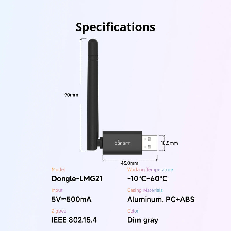 SONOFF Dongle Lite MG21 Zigbee/Thread USB Dongle Dongle-LMG21 EFR32MG21 Compact Size 65% Smaller than ZBDongle-E Cost-Effective
