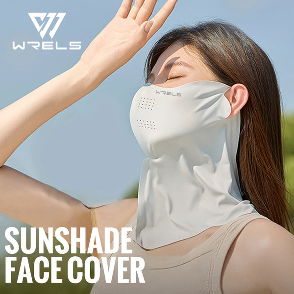 WRELS Summer UV Protection Outdoor Mask Sunscreen Mask UPF 500+UV Protection Breathable Ice Silk Mask for Outdoor Sports