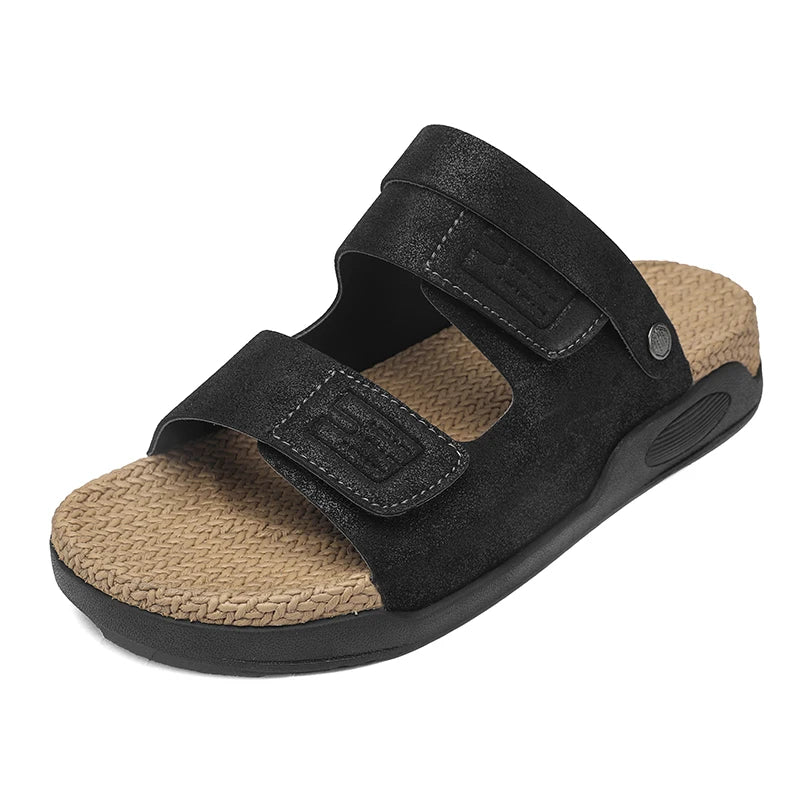 Men's Slides Cork Sandals Summer New Non-Slip Outdoor Comfort Fashion Soft-Sole Non-Slip Lightweight Casual Walking Beach Shoes