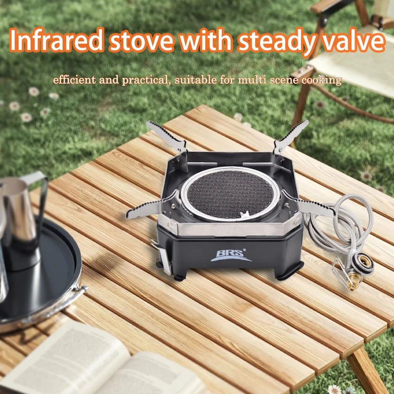 Camping Gas Stove 2200W High-power Infrared Card Stove Portable Lightweight Split Type Gas Burner Outdoor Picnic Hiking