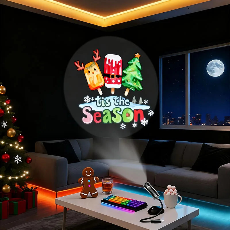 ភ្លើងពេលយប់ LED ដំណើរការដោយ USB ជាមួយនឹងការលៃតម្រូវបង្វិល 360° លំនាំ 10 សម្រាប់តុបតែងបន្ទប់គេងសម្រាប់ពិធីជប់លៀងបុណ្យ