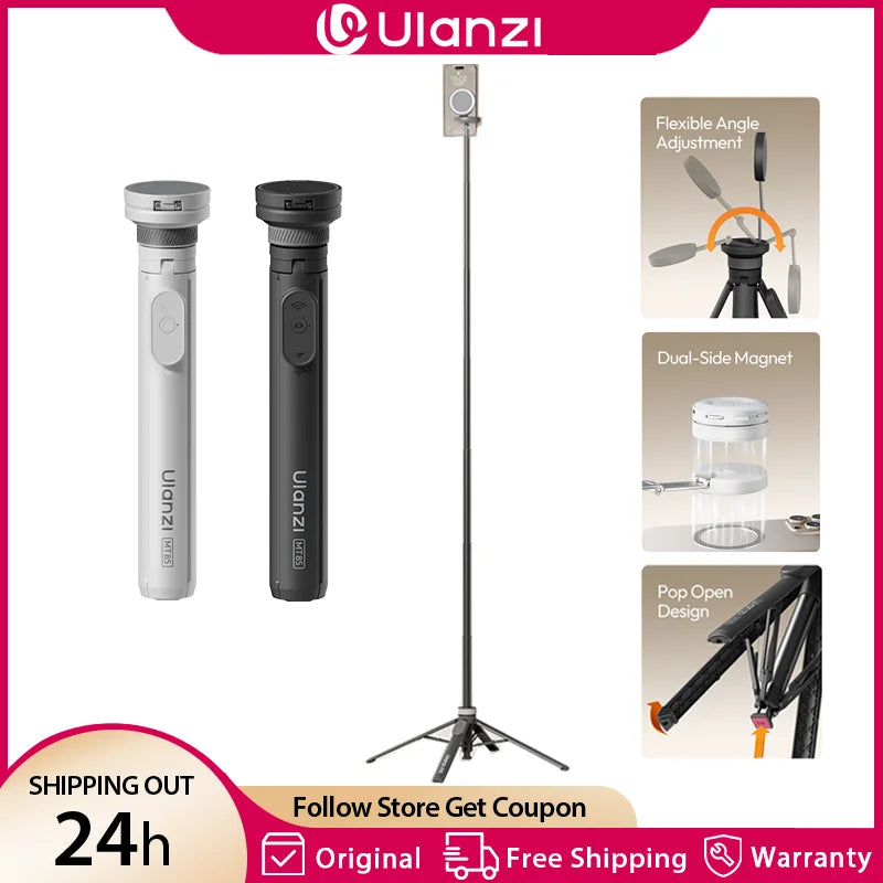 ជើងកាមេរ៉ា Ulanzi MT85 ទំហំ 1.5M ដែលអាច Upgrade បានជាមួយ Magsafe សម្រាប់ទូរស័ព្ទ iPhone 17 16 15 Android ដែលអាចថត Selfie បានដោយស្វ័យប្រវត្តិ សម្រាប់ស្មាតហ្វូន Vlog Live