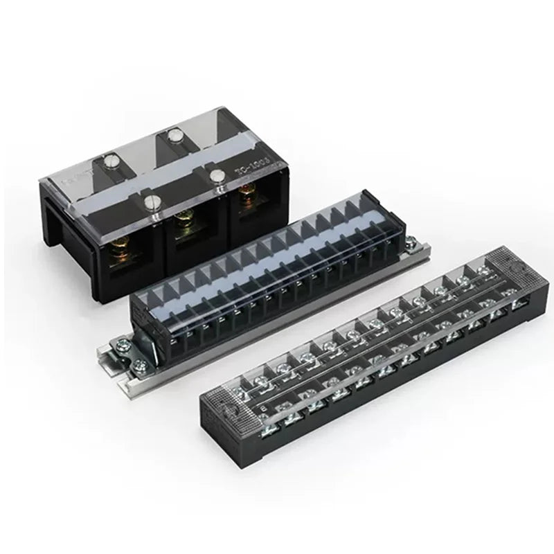 15A/25A/45A 3/4/6/8/10/12 Dual Row Barrier Screw Terminal Block Strip Wire Connector 600V Positions Optional