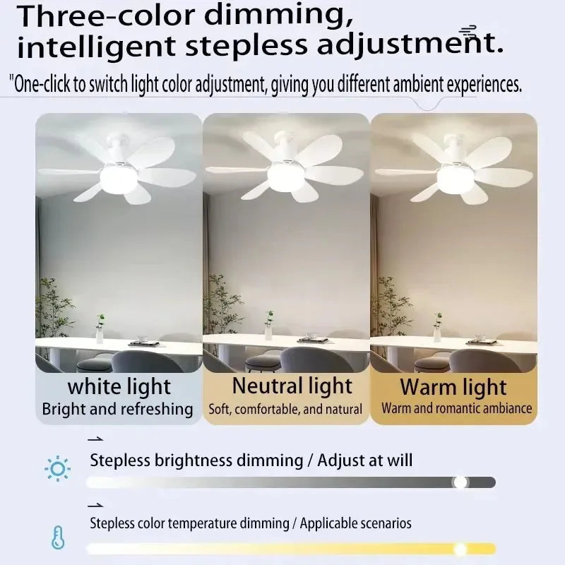 E27/E26 Universal Fan Ceiling Lights with Remote Control Featuring Adjustable Airflow And Silent Operation for Bedrooms Kitchens