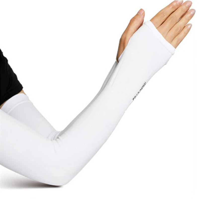WRELS Cycling Arm Summer Ice Cloth Cycling Sleeves Sun Protection Unisex Breathable Running Volleyball Sleeves Outdoor Sports