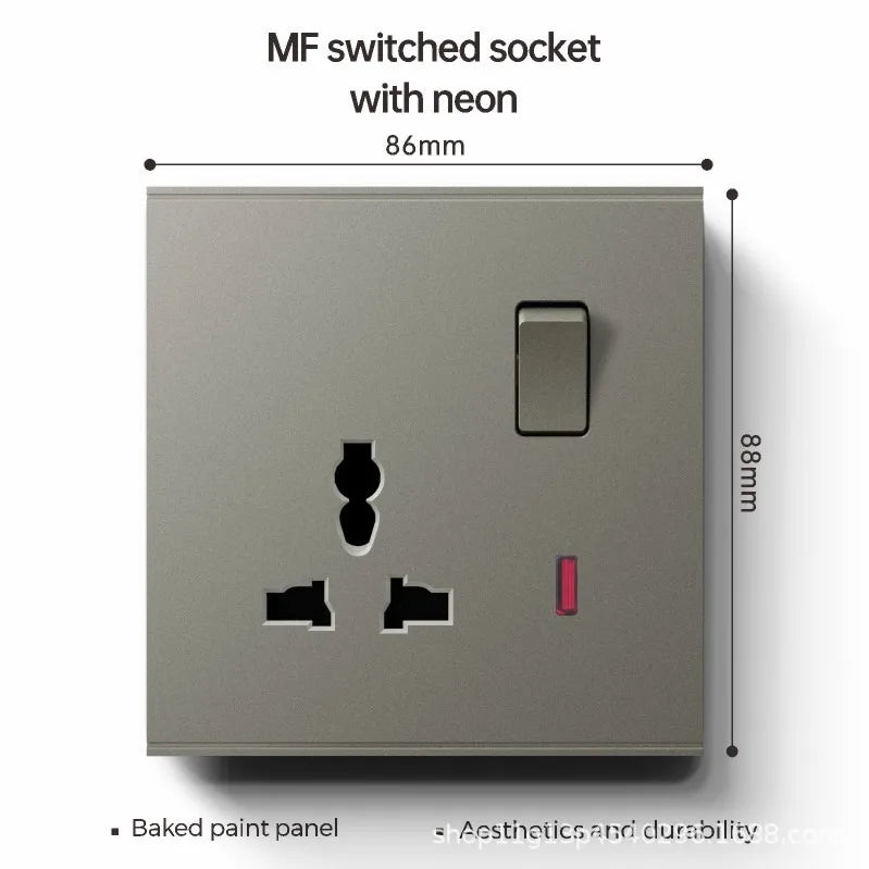UK 13A with USB Type-c 18W Quick Charge Wall Power Socket Plug,Universal Wall light Switch Panel Dual USB Electrical Outlet