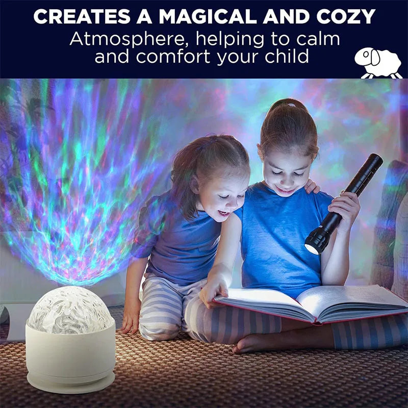 Aurora Borealis Starry Sky Rotating Projector with Remote Control LED Galaxy Night Light 16 Color-Changing Light Effects USBPlug
