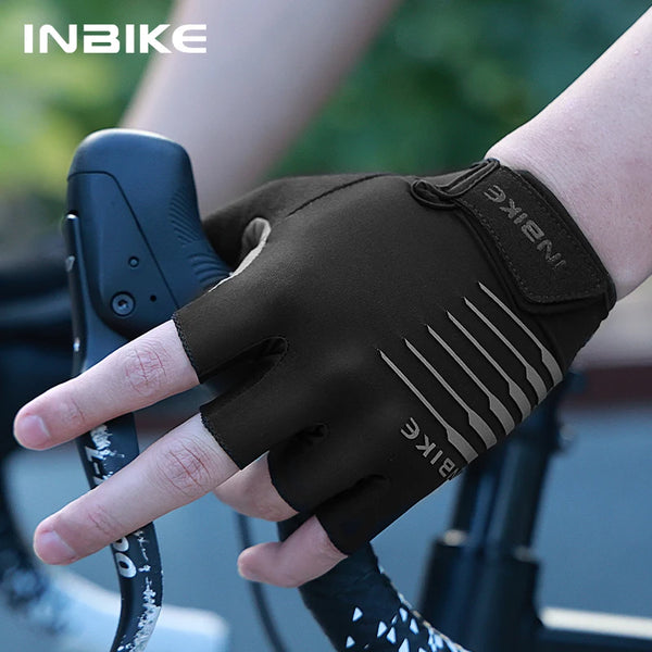INBIKE Bike Gloves for Men Summer Half-Finger Cycling Gloves with Anti-Slip Shock-Absorbing Gel Pad Biking Bicycle Accessories