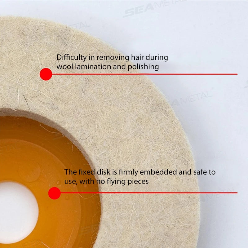 SEAMETAL 3pcs 4 inch Wheels Polishing Pad Kits Wool Auto Grinding Disc Angle Grinder Polishing Disc Rust Removal Car Accessories