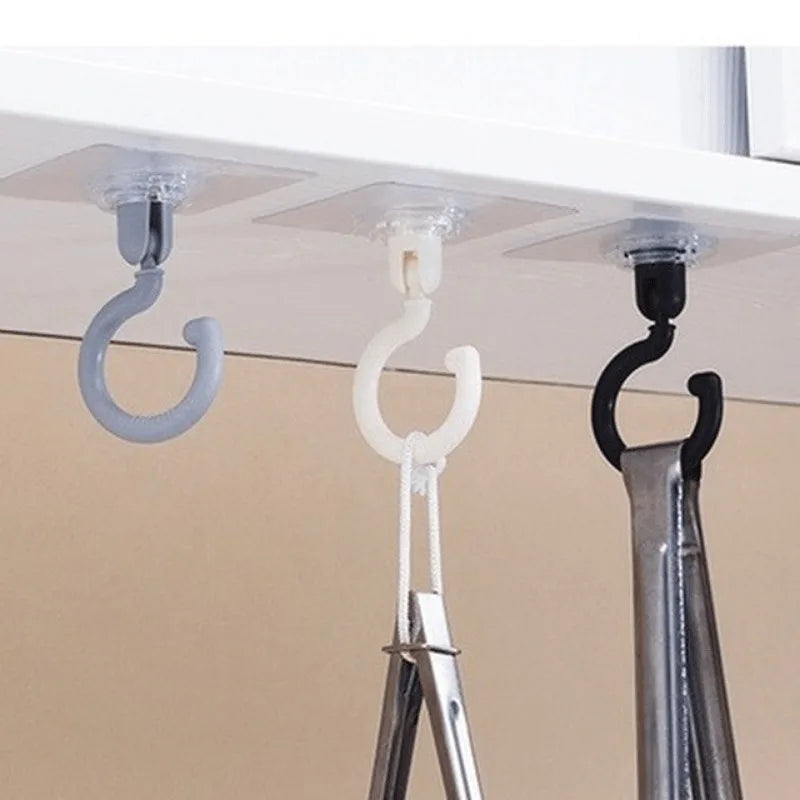 2pcs 360°Rotatable Ceiling Wall Hook, Self-adhesive Wall Hooks, Ceiling Hanging Hook for Dome Bed Canopy Netting Mosquit.