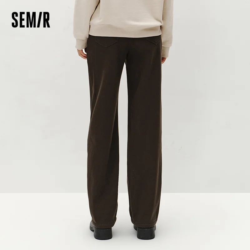 Semir Loose Fit Pants Wide Leg High Waist Women 2025 Winter Slim Look Basic Casual Trousers Comfortable Street Style Wear