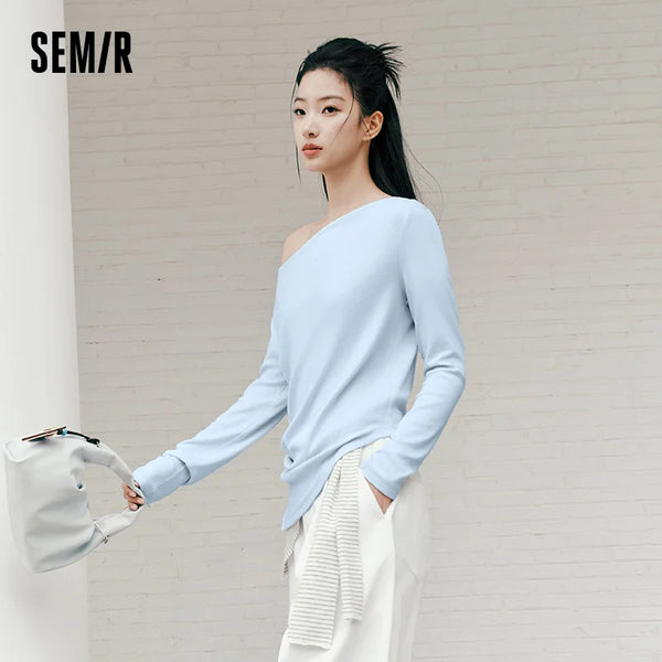 អាវយឺត Semir សម្រាប់នារី ដៃវែង កខ្លី រាងមូល ស្ដើង ម៉ូដធម្មតា រដូវស្លឹកឈើជ្រុះ អាវក្រៅសម្រាប់ស្លៀកតាមផ្លូវ ឆ្នាំ២០២៦