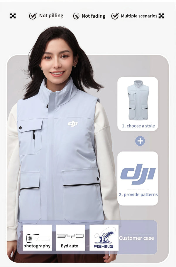 Customized high-end work uniforms for enterprises with LOGO multi-pocket wear-resistant cheongsam-style blouses causal fashion