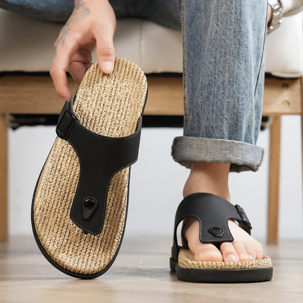 Flip-Flops Summer Breathable lightweight Comfort Anti-Slip Soft-Sole Men's Casual Slippers Quick Drying Walking Beach Slippers