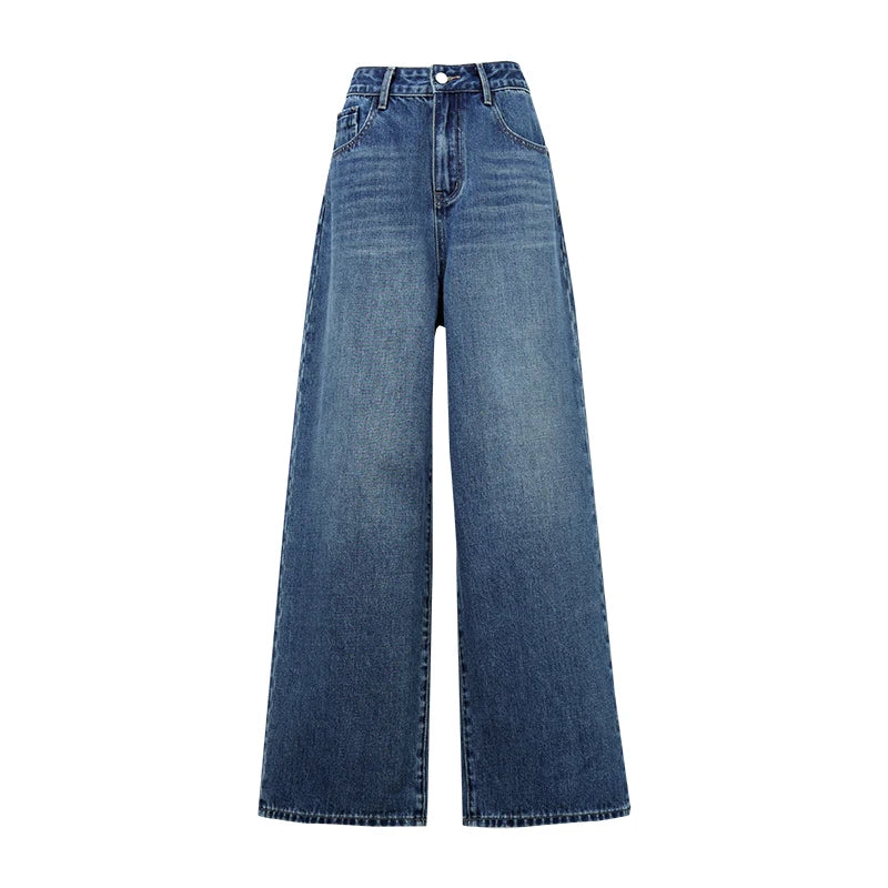 Amii Women's Straight Jeans Color Block Embroidered Slimming Trouser Casual Versatile Pants 2026 Autumn Women's Jeans 12643114