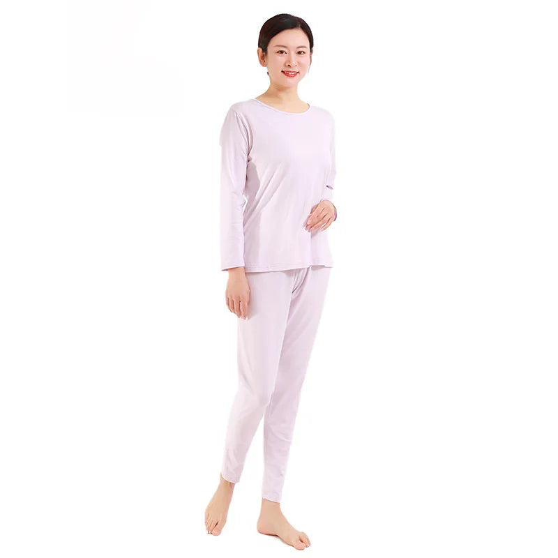 Women's Spring Autumn Pajamas Suit Cotton Comfortable Long Sleeve Pants Set Loose Home Wear Clothes Plus Size Sleepwear Pijama